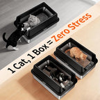 2 Pack XL Stainless Steel Litter Box with High Sides, Metal Litter Box | Extra Large Tall Wall Open Top Deep Metal Pan, Anti-Leak Non-Stick Odor Control, 2 Scoops Included