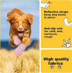 Hcpet Dog Boots, Dog Shoes for Large Dogs, Medium Dog Boots & Paw Protectors, Anti-Slip Dog Booties for Hot Pavement Winter Snow Hiking with Reflective Straps Pink Size 8