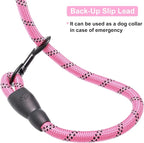 BEAUTYZOO Heavy Duty Rope Dog Leash 3 Pack, 6FT Nylon Pet Leash with Reflective Thread, Soft Padded Handle Thick Lead Strong Dog Leashes for Large Medium Dogs Small Puppy Training 6'*1/2 inch