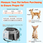 Petskd Top-Expandable Small Pet Carrier 18"x13"x9.5" Airline Approved | for Southwest Airlines, Lockable Safety Zippers and Anti-Scratch Mesh, Soft-Sided, Pets Under 10 Lbs, Grey