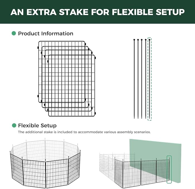 FXW MiniPaws Dog Playpen, Indoor, Yard & RV Camping, 32" H, 4 Panels | Portable, Expandable Layout, Tool-Free Setup, For Small & Medium Dogs