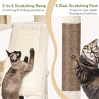 Globlazer F74D Cat Tree for Large Cats 20+ lbs, 74in Tall Tower, Beige | Easy Assembly, Maine Coon, Large Cats, 2 Condos, Steel-Rim Basket Bowl, Plush Bed, 2 Perches, Sisal Posts, Anti-Topple Strap