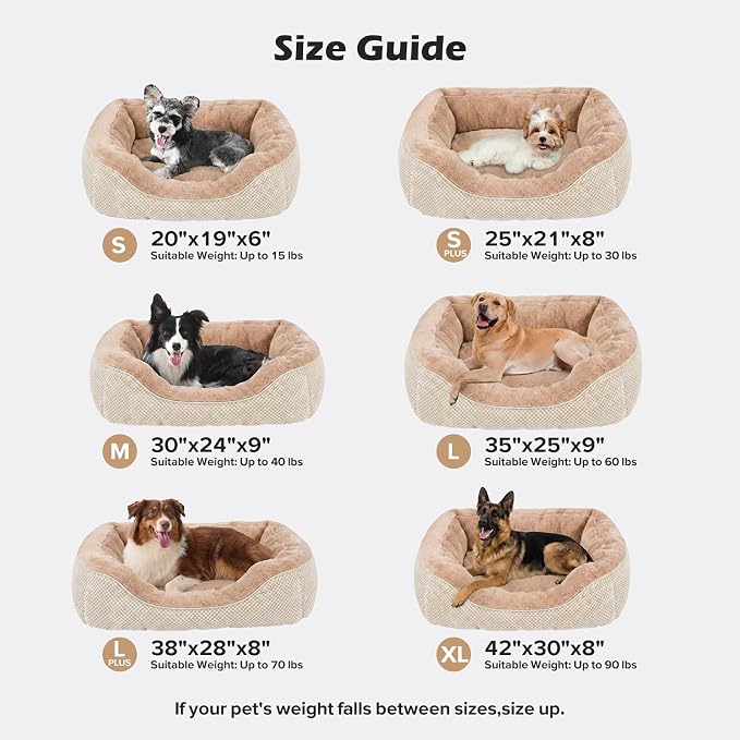 INVENHO Large Dog Bed, Washable Orthopedic Warming Soft Sleeping Durable with Anti-Slip Bottom