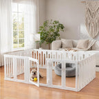 Acrylic Dog Playpen Indoor, Puppy Pens for Small Dogs & Puppies,19 Panels | Easy Assemble, DIY Flexible Shape Dog Pen with Plastic Fence, Pet Exercise Pin for Small Animals, 24''Tall