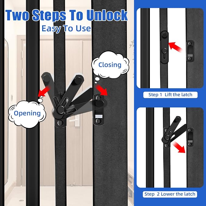 SHYUJAJIE 71 Inch Extra Tall Pet Gate for Cats | 29.92"-43" Adjustable Wide Dog Gates,Pressure Mounted Walk Through Tall Pets Gate for Doorways,Hallway,Stairs,White