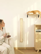 FUKUMARU Cat Wall Scratcher, 28" Kitten Scratching Post | Natural Sisal Pole, Wall Mounted Climbing Tree for Indoor Cats