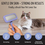 Tauro Pro Line Deshedding Wooden Brush for Dogs & Cats, Medium (M), Purple | Dematting & Detangling, for Mid-Length to Long Coats, Flexible Cushion, Ideal for Doodles & Poodles