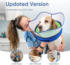 Supet Raised Inflatable Dog Cone Collar to Stop Licking, Soft Dog Cone Alternative for Small Medium Large Dogs, Doggie Donut Collar After Surgery