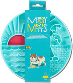 Messy Mutts Round Slow Feeder, 8 Inch, 2 Cup, Teal | 8 Inch Round Silicone Puzzle Slow Feeder For Dogs And Cats, Holds 2 Cups, Dishwasher Safe