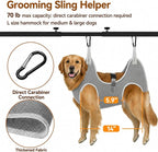 H Shape Dog Grooming Arm for Table, L Size Hammock, 42" H, 31-43" W | Heavy Duty, Adjustable Grooming Stand, Clamp Fits up to 2.76", with Hammock & 2 Nooses for Home Grooming & Nail Trimming