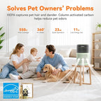 AIRROMI HEPA Air Purifier for Bedroom&Home,Pet Air Purifier for Home Pets,Removes Pet Odor,Cat Litter Smell,Dust,Smoke&Allergies,Quiet Room Air Purifier with Scents,360°Air Cleaner,A2005 Green