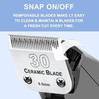 #30 Blade Dog Grooming Replacement Blades Compatible with Andis Dog Clipper | For Wahl KM Series /Oster A5 Dog Clippers Detachable Ceramic & Stainless Steel Blade,Size-30, 1/50-Inch Cut Length (64260)