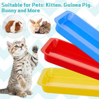 Tessco for you 3 Pcs Kitten Litter Box 17.3 x 13.6 x 1.6 Inch Shallow Low Entry Open Cat Litter Box Waterproof Plastic Small Rabbit Pan Tray Travel Toilet for Senior Cat Kitten Training