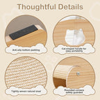 100% Sisal Large Cat Scratcher Bed, Comfy Chaise Lounge for Cats | Rest/Scratch/Play, Protects Furniture, Durable, Horizontal, No-Mess