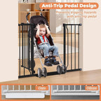 29"-45" Baby Gate, No Drilling Auto Close Dog Gate Indoor, Black | for Doorways & Stairs, Pressure Mounted Adjustable Pet Gate, Easy Walk Through Child Gate for Baby & Pet Stroller Friendly