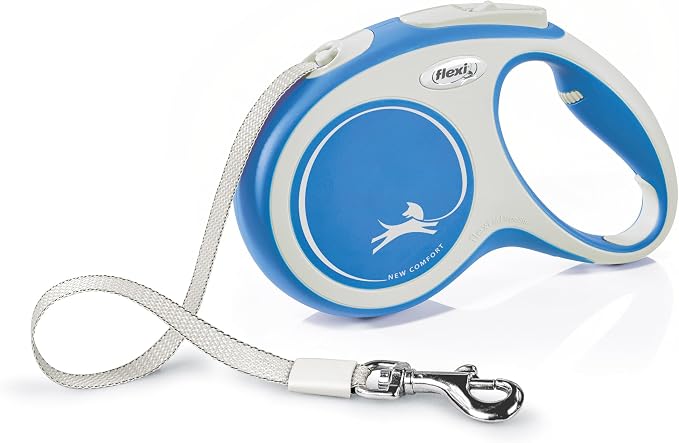 FLEXI® Comfort Tape Retractable Dog Leash, Medium, 16 ft - Blue | German engineered, original flexi leash, durable quality for dogs up to 55 lbs, tangle-free, walking, reliable brake system