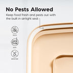 IRIS USA Dog Food Storage Container, Up to 58 lbs, Almond, Made in USA | Wheels for Mobility, Airtight Seal, BPA-Free, Best for Bird Seed, Cat food, Cat Litter, Chicken Feed, Pellets
