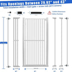 SHYUJAJIE 71 Inch Extra Tall Pet Gate for Cats | 29.92"-43" Adjustable Wide Dog Gates,Pressure Mounted Walk Through Tall Pets Gate for Doorways,Hallway,Stairs,White