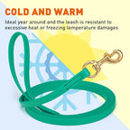 Viper Biothane K9 Working Dog Leash Waterproof Lead for Tracking Training Schutzhund Odor-Proof Long Line with Solid Brass Snap for Puppy Medium and Large Dogs, 33ft Teal