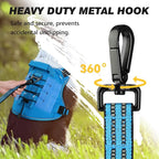 Double Handle Dog Leash with Poop Bag Holder and Car Seat Belt Buckle | Heavy Duty | Double Handle | with Poop Bag Holder | with Car Seat Belt Buckle | Reflective | Lightweight