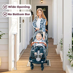 Retractable Baby Gate for Stairs & Doorways, Dog Gate Indoor Outdoor | Extends to 55" Wide 34" Tall Mesh Child Gate for Hallways, Deck, Porch, Pet Toddler Safety Essentials, Easy Install, Beige
