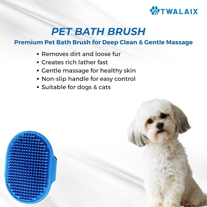 8 in 1 Pet Grooming Kit for Dogs & Cats – Deshedding Brush, Undercoat Rake, Slicker Brush, Nail Clipper, Scissors & Bath Brush for All Coat Types