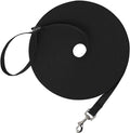 Hi Kiss Dog/Puppy Obedience Recall Training Agility Lead/Leash - 15ft 20ft 30ft 50ft 100ft - Great for Play, Camping, or Backyard - Black