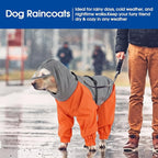 Nanaki Waterproof Dog Raincoat with Harness-Full Body Dog Raincoats Outdoor | For Rainy Days,Hiking Camping,Reflective Safety Strips,Full-Body Protection,Easy On/Off,Detachable&adjustable Hood,Breathable