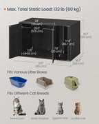 SONGMICS Home Cat Litter Box Enclosure, Particleboard Hidden Litter Furniture, Tool-Free Assembly, 31.5 x 19.7 x 19.7 Inch, Black Discreet Cat House, Kadin Collection UPCL013B03S