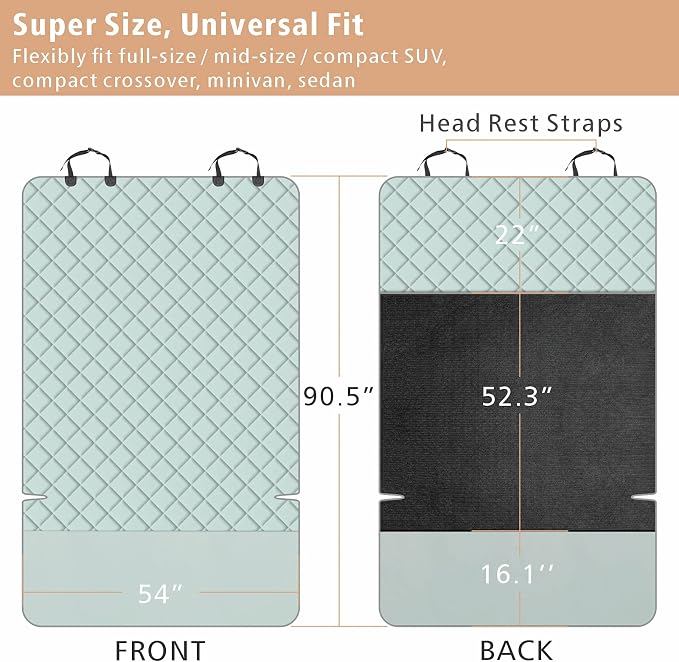 F-color SUV Cargo Liner for Dogs - Heavy Duty Cargo Cover for Mid-Size SUVs | Water Resistant, Bumper Flap, Non-Slip Mat, Car Trunk Dog Car Seat Cover Prevents Scratches Pet Hair Mud Dirt for Sedans Vans