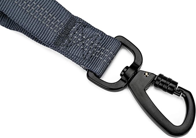 6FT Highly Reflective Heavy Duty Elastic Bungee Medium and Large Dog Leash Shock Absorbing with Comfortable Padded Handle and Traffic Handle Suitable for Training Grey