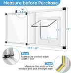 Sliding Cat Door for Window, Fits 28.5"-32" Width Window, 1-Min Install | Aluminum Frame + HD Glass | Weatherproof Design | Magnetic Closure Window Cat Door Insert, Adjustable Pet Door Window for Cats