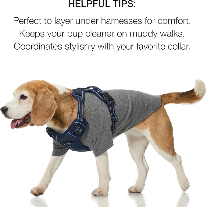 Pet Passion Rover - The Reversible Tee, 2 Pack Short Sleeve Pet T-Shirt 100% Organic Cotton Tees for Small, Medium, Large Dog Clothes, Pink Preppy Plaid, Large
