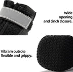 Hcpet Dog Boots for Large Dogs, Dog Shoes for Hot Pavement Winter Snow, Paw Protector Dog Booties Designed for Comfort and Breathability, Outdoor Booties for Small Medium Dogs for Hiking Black Size 4