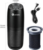 Aucleia Mini Portable Air Purifier for Car Office Travel, Black | Compact Air Purifier With Aromatherapy Function, Usb Powered Mini Usb Air Purifier Removes Pet Odor, Smoke, Dust And Pollen