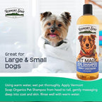 VERMONT SOAP Organic Pet Shampoo, Unscented Natural Dog Shampoo, 16 oz | Unscented organic olive oil, coconut & aloe vera, sensitive skin care, USDA certified , fragrance free, dog shampoo grooming