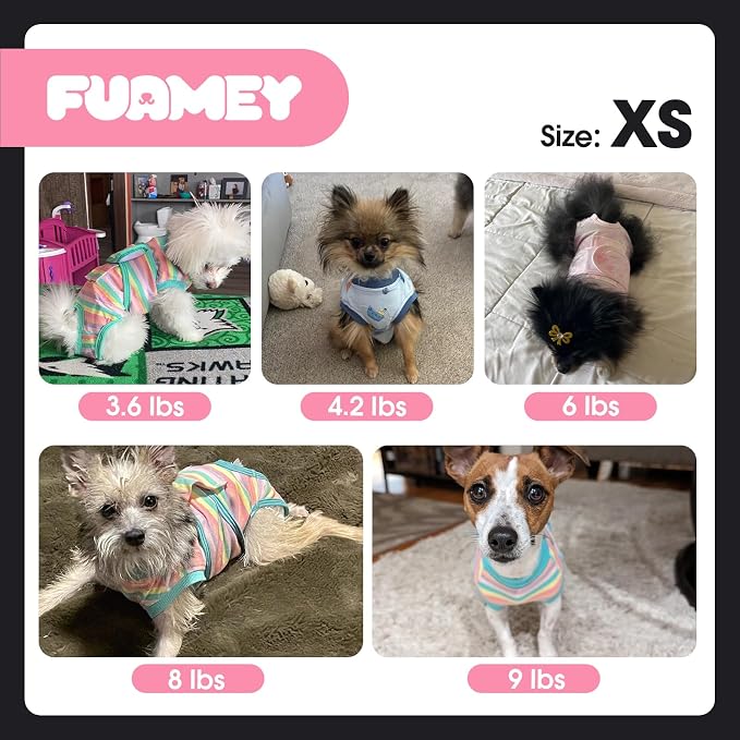 FUAMEY Dog Recovery Suit, Soft Surgical Suit for Dogs Onesie for Surgery | Cone Alternative after Surgery, Abdominal Wound Protector, Anti Lick Suit, Dog Onesie for Surgery Female Male Blue Boat XS