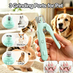 2-in-1 Dog Nail Grinder & Dog Nail Clipper for Sensitive Pets | Whisper-Quiet Claw Trimmer, with 2 LED Light & Safety Lock, Nail Clipping Collector Box, Painless Paws Grooming & Smoothing