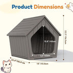 Cat Litter Box Enclosure, Resin Enclosed Litter Box Furniture with Air Holes, Outdoor Cat House Weatherproof, Wide Opening Design for Easy Cleaning, Grey