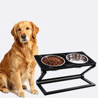 Elevated Dog Bowl, Adjustable Height and Tilt Angle Dog Bowl Stand | Precisely Adjust Height And Tilt Angle, Easy To Clean, Equipped With 2 Stainless Steel Food Bowls, Sturdy And Durable.