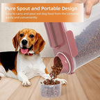 LEAWALK 5Lbs/6Qt Airtight Pet Storage Container For Cat Dog Bird Food and Keep Fresh, Translucent Body, Upgraded Large Nozzle for Easy Pouring With Handle Design Easy to Carry When Going 2pack