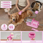 Dog Grooming Vacuum and Dryer Kit, Blower for Pet Vacuum Grooming 7 in 1 with Clippers for Dogs Hair Shedding Brush Remover Tools at Home Pink