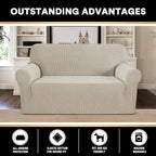 Stretch Loveseat Sofa Cover Slipcover Couch Cover for 2 Cushion Sofa Washable Sofa Cover for Pets Friendly Furniture Protector Covers with Non Slip Bottom(Loveseat, Island Fossi)