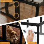Transparent Indoor Dog Playpen with Safety Lock, Indoor Dog Fence for Small & Medium Pets | Secure, Stylish, Easy Clean Play Pen for Dogs & Pets with Scratch Resistant Panels (Black, 8 Panel)