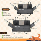 Hard Bottom Dog Car Seat Cover, Back Seat Extender for Dogs Holds 500lbs | Honeycomb board, Waterproof, Non-slip dog hammock for car SUV, Fits most cars, Dog seat belt, Mesh window & 2 storage pockets