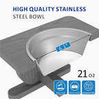 Raised Dog Bowl Stand for Small Sized Breed, Feeding Station with 21 oz 2 Stainless Steel Bowls & Licking Plate,Dog Food Bowl Gray