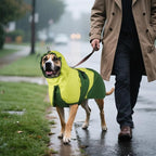 BRKURLEG Dog Raincoat, Waterproof Rain Jacket with Hood, Green, XL | Adjustable Windproof Rainproof Jacket with Leash Hole, Reflective Breathable Rain Coat Poncho, for Small to Large Dogs