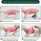 Kuoser Dog Recovery Suit for Female Male Dogs, Post-Surgery Bodysuit for Spay Neuter, Dog Onesie After Surgery, Anti-Licking Pet Surgical Recovery Suit, Pink L