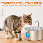 3.2L Cat Water Fountain Stainless Steel with 20 Filters Automatic Pet Water Fountain for Cats/Dogs Indoor Ultra Quiet Metal Cat Fountains for Drinking Kitty Watering Supplies for Animals