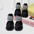 Anti Slip Dog Shoes Paw Protectors for Hardwood Floors,Breathable Puppy Boots with Adjustable Straps for Hot Pavement Beach_3#(Black)